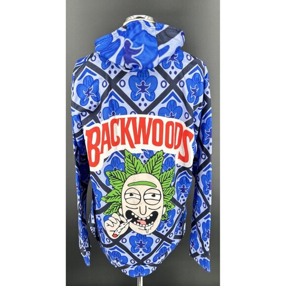 Backwoods Hoodie Blue All Over Print Size XXL - Picture 4 of 4
